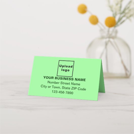 Carte De Placement Marque d'affaires sur petit vert pâle plié (Devant)