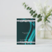 Carte De Placement Marquis Turquoise Silver Scroll Table Placecard (Debout devant)