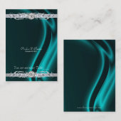 Carte De Placement Marquis Turquoise Silver Scroll Table Placecard (Devant / Derrière)