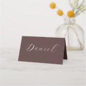 Carte De Placement Marron Chocolat Beige Bohème Nom De Mariage Script (Dos)