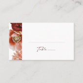 Carte De Placement Marsala Autumn Floral | Mariage plat blanc (Devant)