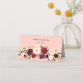 Carte De Placement Marsala Bourgogne & Flore Blush - Rose 2 (Dos)