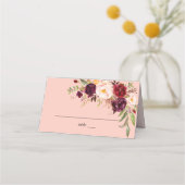 Carte De Placement Marsala Bourgogne & Flore Blush - Rose 2 (Devant)