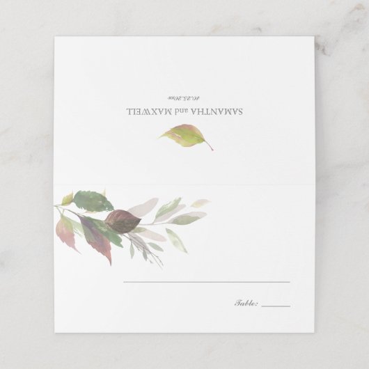 Carte De Placement Marsala Mariage Fall Foliing (Extérieur déplié)