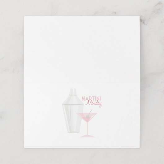 Carte De Placement Martini lundi (Extérieur déplié)