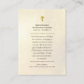 Carte De Placement Martyr Romanus Deacon of Caesarea Prayer Card (Dos)
