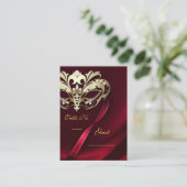 Carte De Placement Mascarade d'or Rouge joaillé Table PlaceCard (Debout devant)