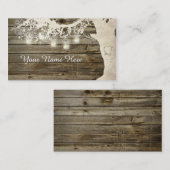 Carte De Placement Mason Jar String Lights Rustic Tree Place Card (Devant / Derrière)