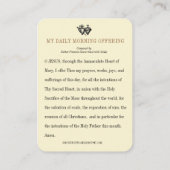 Carte De Placement Matin Catholique Offrant Prière Vierge Marie (Dos)