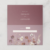 Carte De Placement Mauve Boho Fleur sauvage Mariage d'automne (Extérieur déplié)