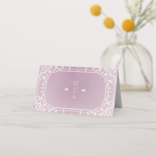 Carte De Placement Mauve élégante romantique carte de lieu de mariage (Dos)