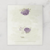 Carte De Placement mauve fleurs blanches verdure mariage (Extérieur déplié)
