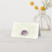 Carte De Placement mauve fleurs blanches verdure mariage (Dos)