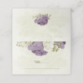 Carte De Placement mauve fleurs blanches verdure mariage (Extérieur déplié)