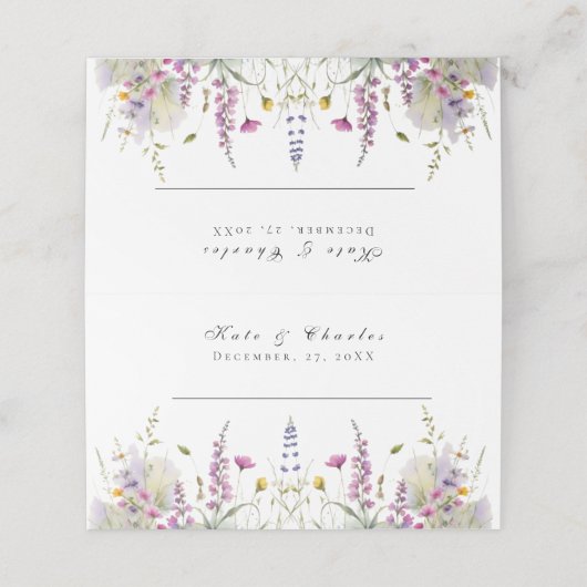 Carte De Placement Meadows Fleurs sauvages (Extérieur déplié)