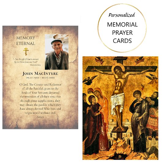 Carte De Placement Mémoire Éternelle Prière Funéraire Orthodoxe Rusti