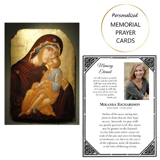 Carte De Placement Memory Eternal Orthodox Funeral Prayer Card       