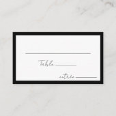 Carte De Placement Menu de mariage à écriture moderne noire plat (Devant)