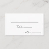 Carte De Placement Menu Mariage de script moderne blanc Choix de plat (Devant)