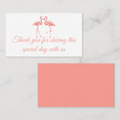 Carte De Placement Menu Pink Tropical Flamant rose Plage Mariage d'ét (Devant / Derrière)