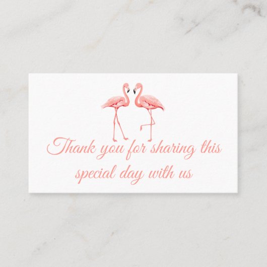 Carte De Placement Menu Pink Tropical Flamant rose Plage Mariage d'ét (Devant)