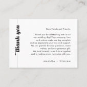 Carte De Placement Merci de Mariage de typographie gras (Devant)