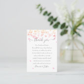 Carte De Placement Merci de Mariage floral à fleurs de Pêche (Debout devant)