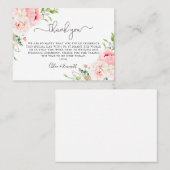 Carte De Placement Merci de Mariage rose rustique (Devant / Derrière)