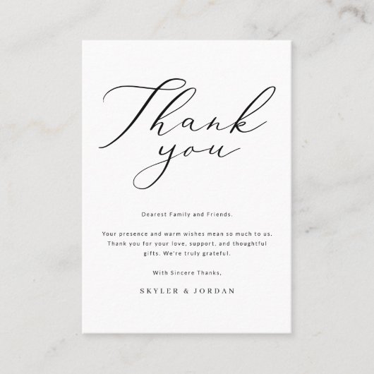 Carte De Placement Merci de mariage simple et élégant (Devant)