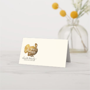 Carte De Placement Merci.   Fête de Thanksgiving en famille