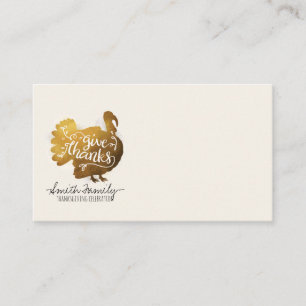 Carte De Placement Merci.   Fête de Thanksgiving en famille