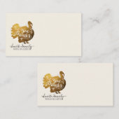 Carte De Placement Merci. | Fête de Thanksgiving en famille (Devant / Derrière)