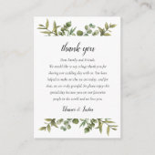 Carte De Placement Merci Mariage de l'Eucalyptus des bois (Devant)