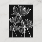 Carte De Placement Merci Mariage Floral Noir Et Blanc (Dos)