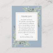 Carte De Placement Merci Mariage moderne Dusty Blue Greenery (Devant)