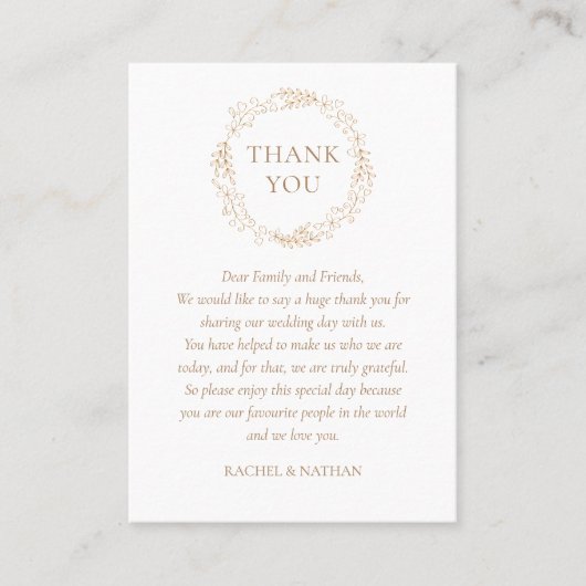 Carte De Placement Merci Mariage moderne Laurel Garland (Devant)