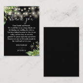 Carte De Placement Merci Mariage noir et blanc éclaire la verdure (Devant / Derrière)