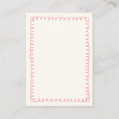 Carte De Placement Merci Mariage rose et vert français tiré à la main (Dos)