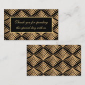 Carte De Placement Merci Or Noir Art Déco Gatsby Fête de Mariage (Devant / Derrière)