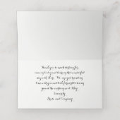 Carte De Placement Merci turquoise Blue & Gold ShowParty (Intérieur déplié)