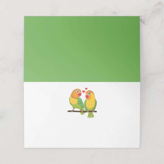 Carte De Placement Merci vert Mariage Inséparable mignon (Extérieur déplié)