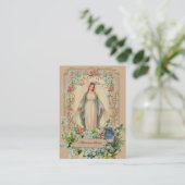 Carte De Placement Mère catholique Mary Floral Mémorare prière (Debout devant)
