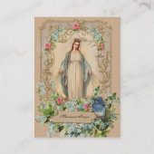 Carte De Placement Mère catholique Mary Floral Mémorare prière (Devant)