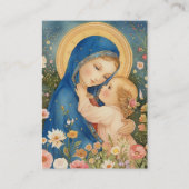 Carte De Placement Mère Marie et Enfant Poème catholique (Devant)