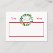 Carte De Placement Merry Mahjong Watercolor Christmas Wreath (Devant)