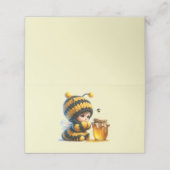 Carte De Placement Mignonne fille en costume d'abeille avec miel (Extérieur déplié)