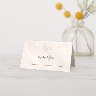Carte De Placement Minimal Champagne Pearl Bow Wedding Escort
