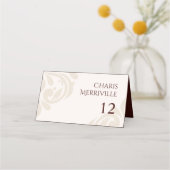 Carte De Placement Minimal Classic Chic Burgundy Ivory Photo Wedding (Devant)