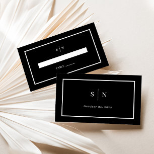 Carte De Placement Minimal et chic Appartement Mariage noir