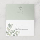 Carte De Placement Minimal Eucalyptus Watercolor Wedding (Extérieur déplié)